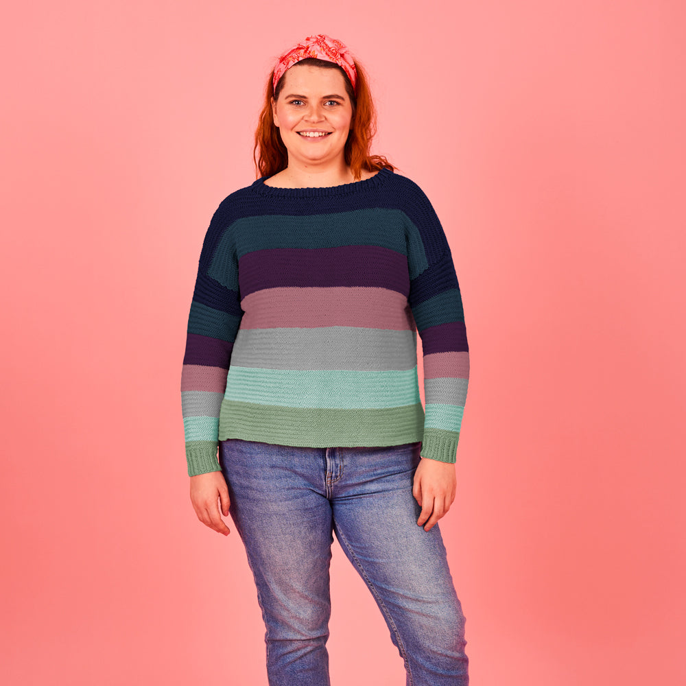 Paintbox Yarns Ombre Herringbone Jumper Knitting Pattern