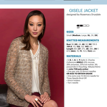 Stacy Charles Fine Yarns Gisele Jacket Knitting Pattern