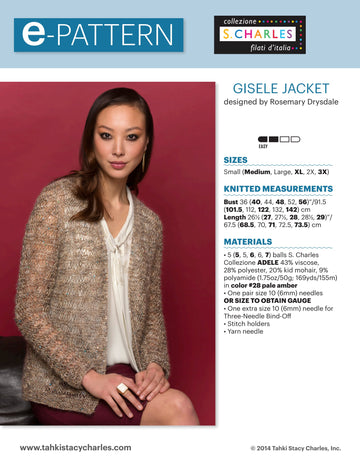 Stacy Charles Fine Yarns Gisele Jacket Knitting Pattern