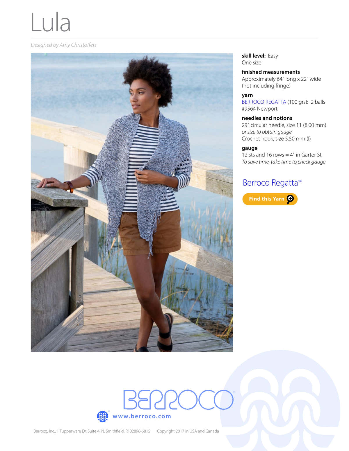 Berroco Lula Wrap Knitting Pattern