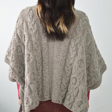 #163 Cable Love Cowl Neck Poncho
