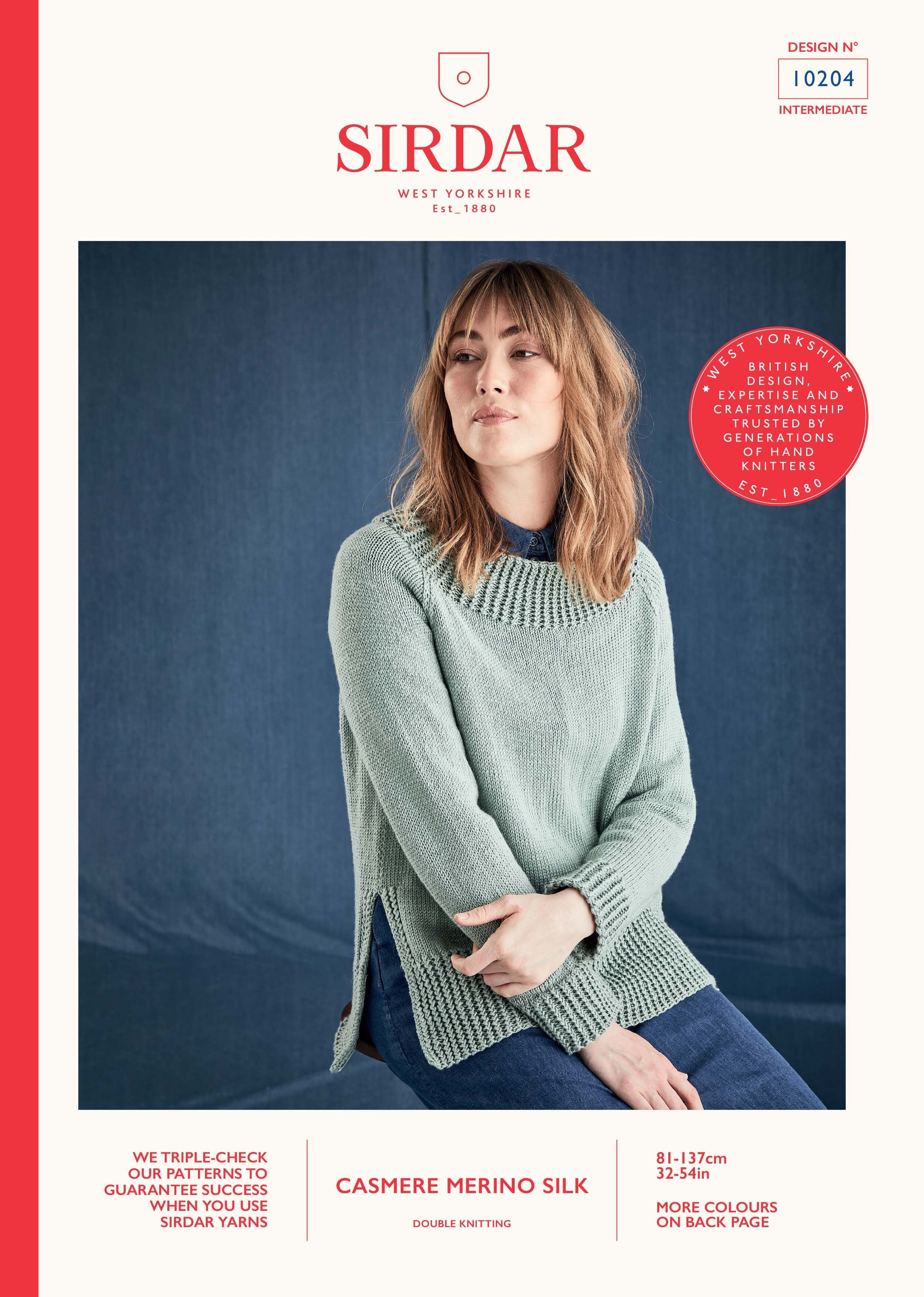 Sirdar Split Seam Sweater Jumper Knitting Pattern