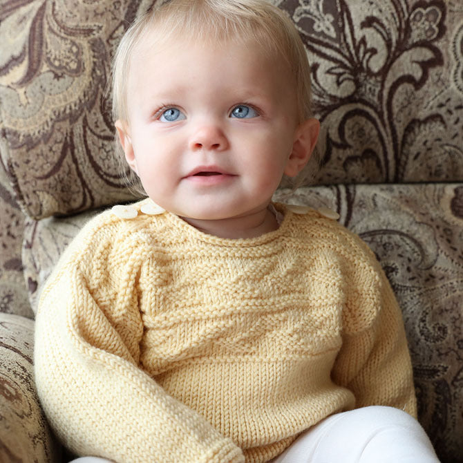 Plymouth Yarn Baby's Guernsey Pullover Crochet Pattern