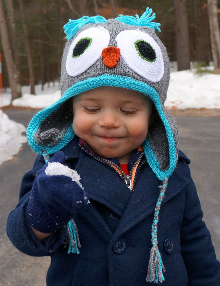 Plymouth Yarn Knit Owl Hat Knitting Pattern