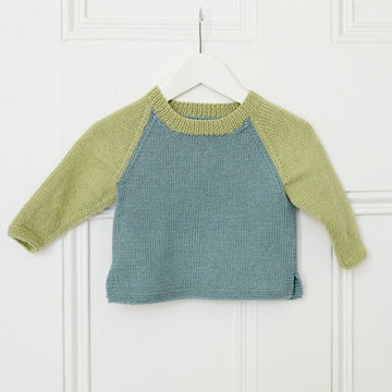 Debbie Bliss Two Colour Raglan Sweater Knitting Pattern