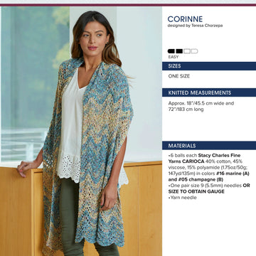 Stacy Charles Fine Yarns Corinne Wrap Knitting Pattern