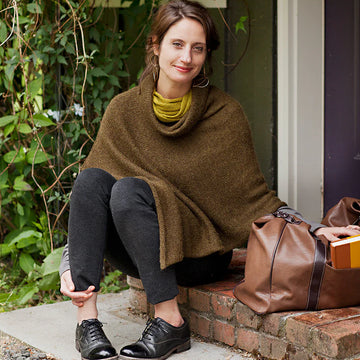 Churchmouse Studio Easy Folded Poncho in Rowan Felted Tweed/BSF Babay Alpaca