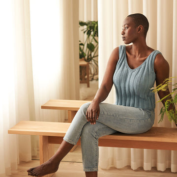 Agapanthus Cropped Vest in Rowan Handknit Cotton PDF