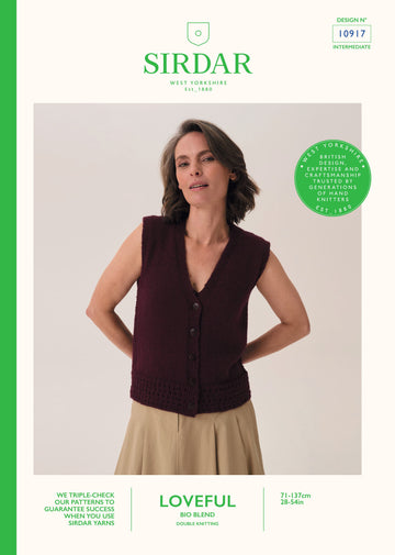 Beehive Rib Vest in Sirdar Loveful 100% Bio Blend - 10917 PDF
