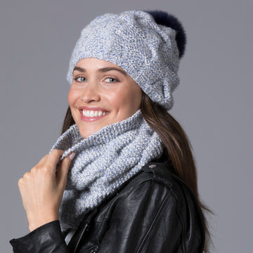 String Drew Cabled Hat & Cowl Knitting Pattern