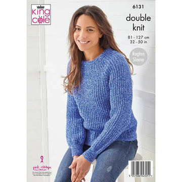 Sweater and Jacket Knitted in King Cole Pricewise DK - P6131 - Leaflet