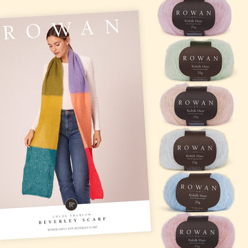 Beverley Scarf Rowan Kidsilk Haze Exclusive 6 Shade Colorpack Yarn - Mohair Lace