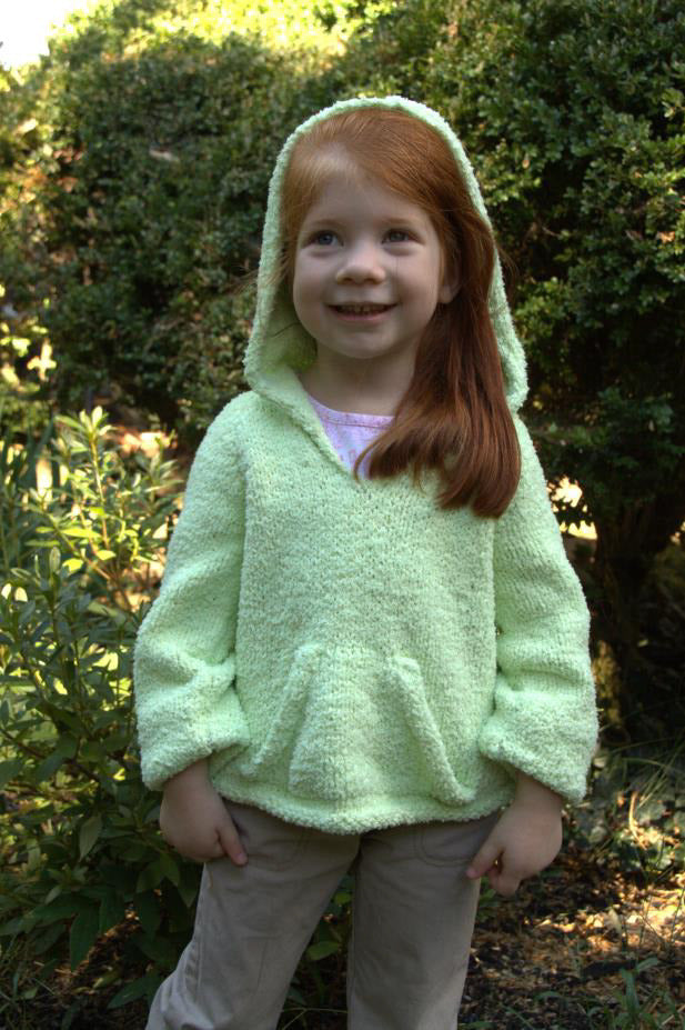 Child's Hoodie Pullover with Pouch Pocket in Plymouth Yarn Daisy
