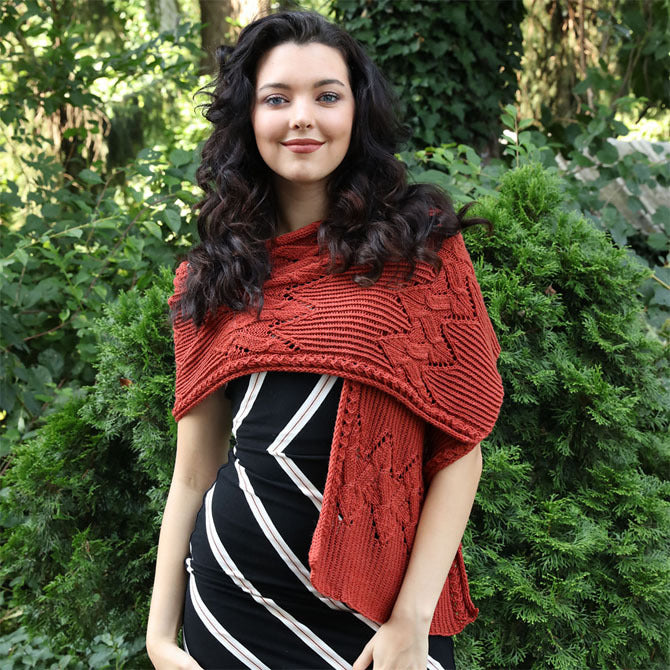 Plymouth Yarn M102 Copper Island Wrap Knitting Pattern