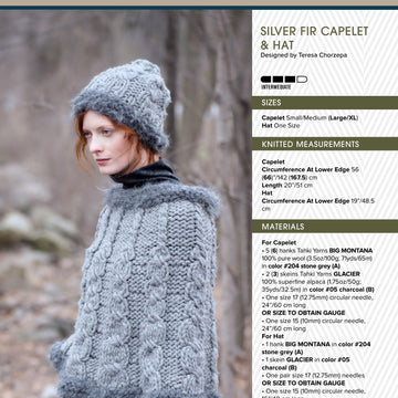 Tahki Yarns Silver Fir Capelet & Hat Knitting Pattern