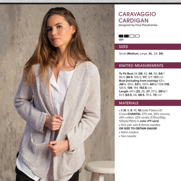 Filatura Di Crosa Caravaggio Cardigan Knitting Pattern