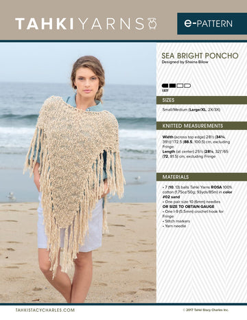 Tahki Yarns Sea Bright Poncho Knitting Pattern