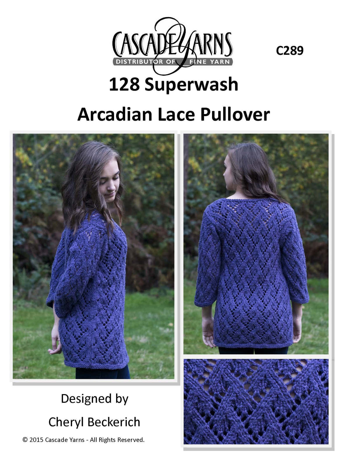 Cascade Yarns C Arcadian Lace Pullover Knitting Pattern