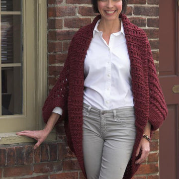Woman’s Oversized Shrug in Plymouth Yarn De Aire - 2391 - PDF