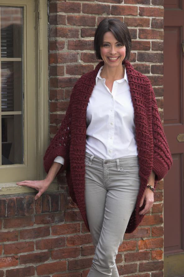 Woman’s Oversized Shrug in Plymouth Yarn De Aire - 2391 - PDF