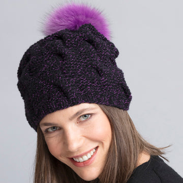 String Drew Cabled Hat & Cowl Knitting Pattern