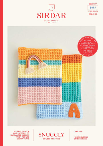 Sirdar Crochet Rainbow Waffle Stitch Blankets Pattern