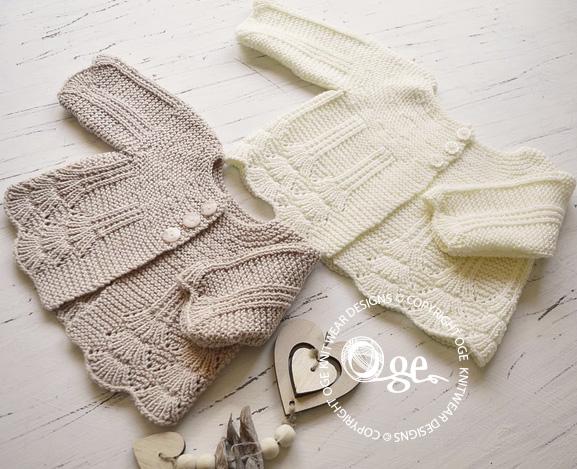 Shell Border Baby Cardigan - P097