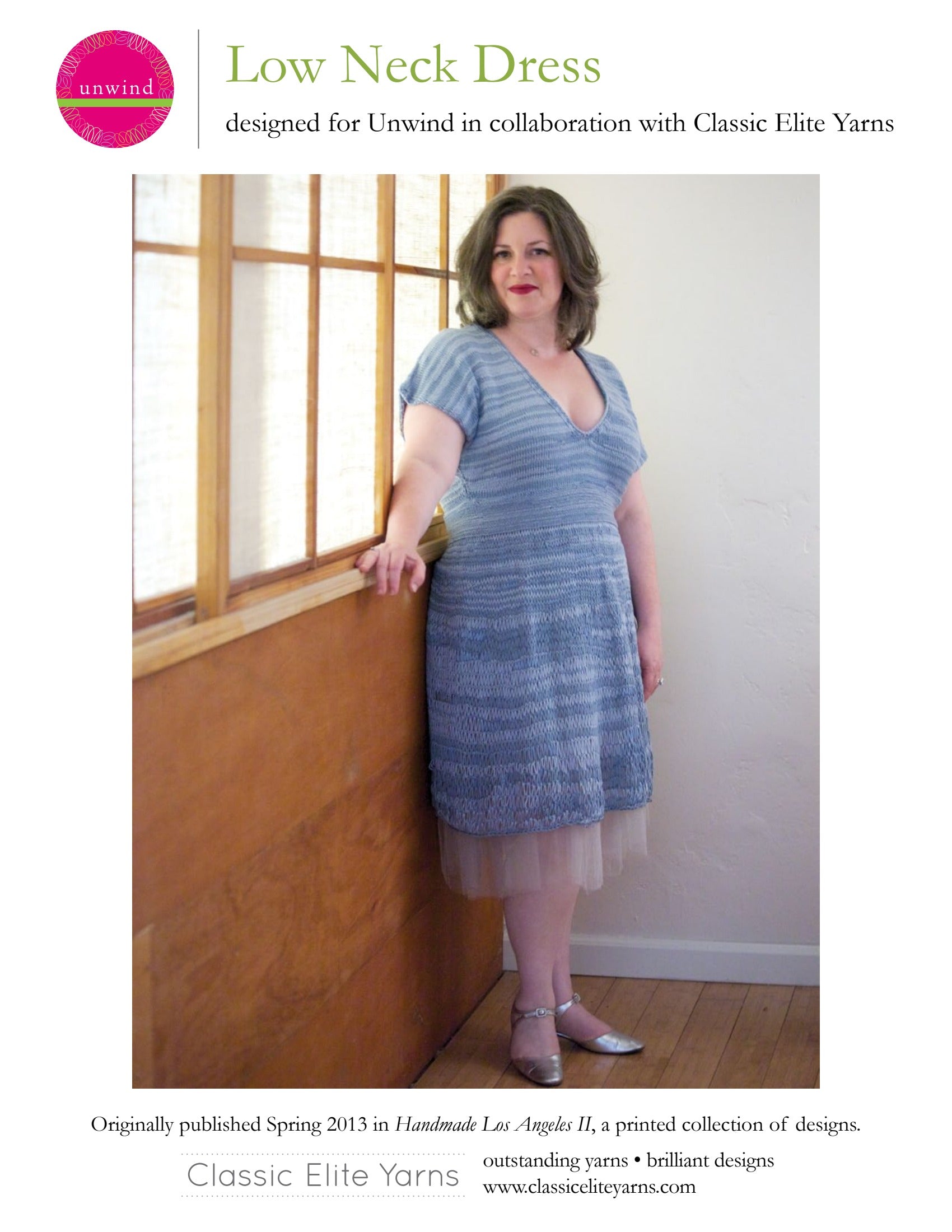 Classic Elite Yarns Low Neck Dress Knitting Pattern