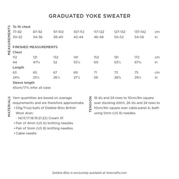 Debbie Bliss Graduated Yoke Sweater Knitting Pattern