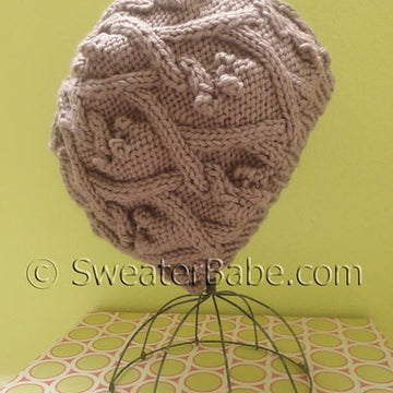 #134 Slouchy Trellis Cabled Hat