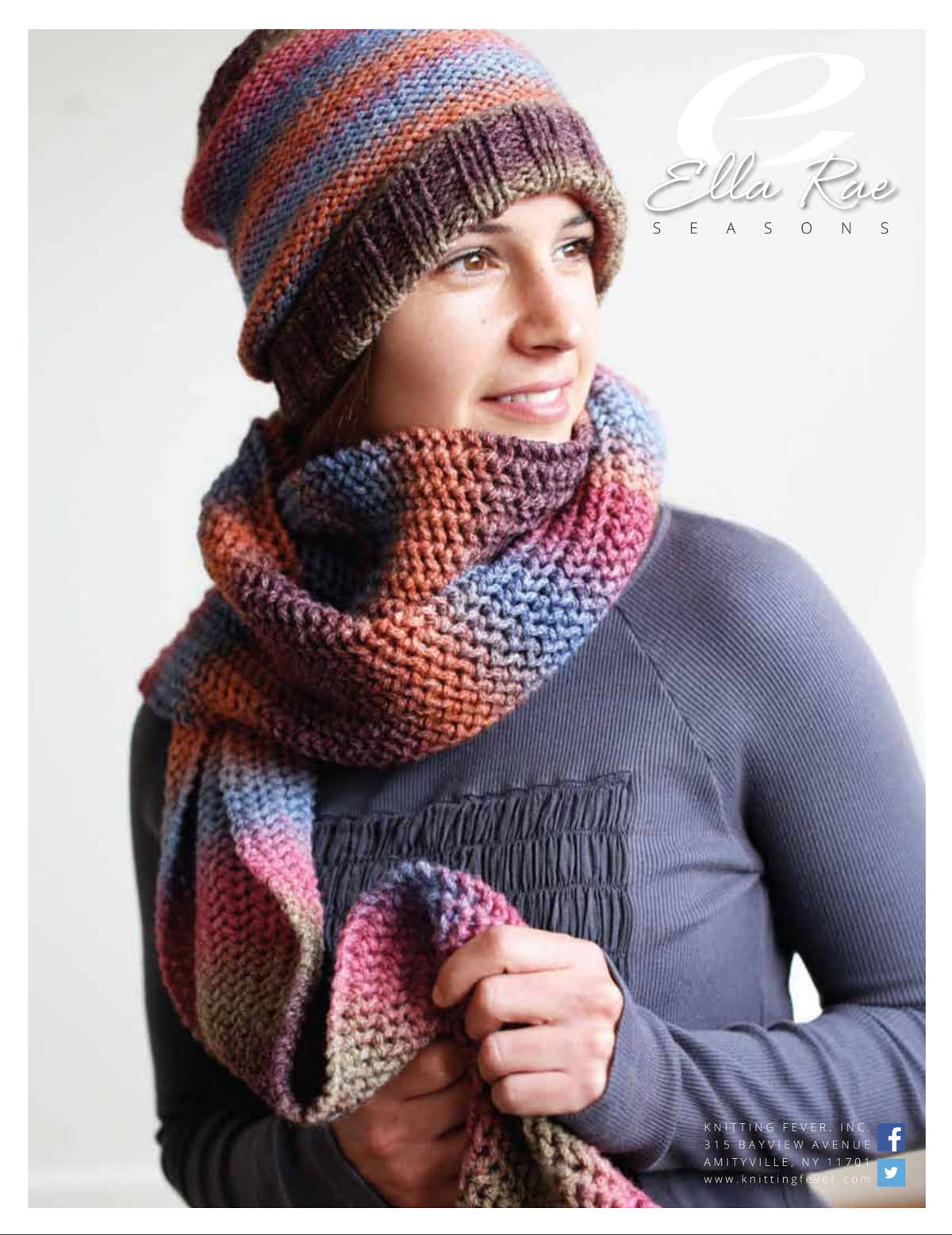 Ella Rae Beanie & Scarf Hat Knitting Pattern