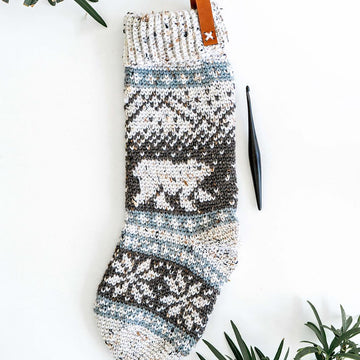 Polar Bear Stroll Crochet Stocking