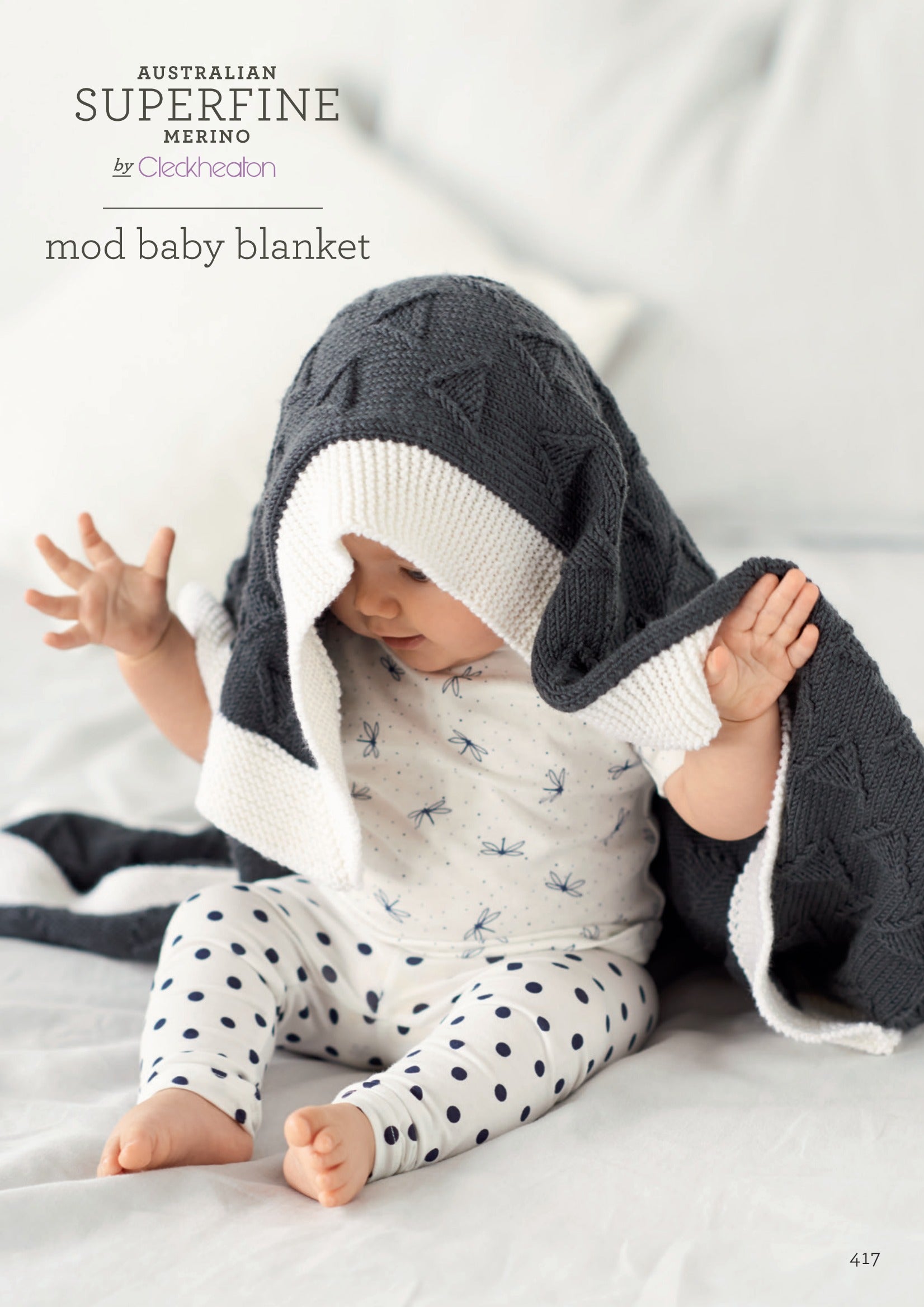 Cleckheaton Mod Baby Blanket Knitting Pattern
