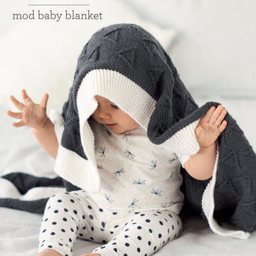 Cleckheaton Mod Baby Blanket Knitting Pattern