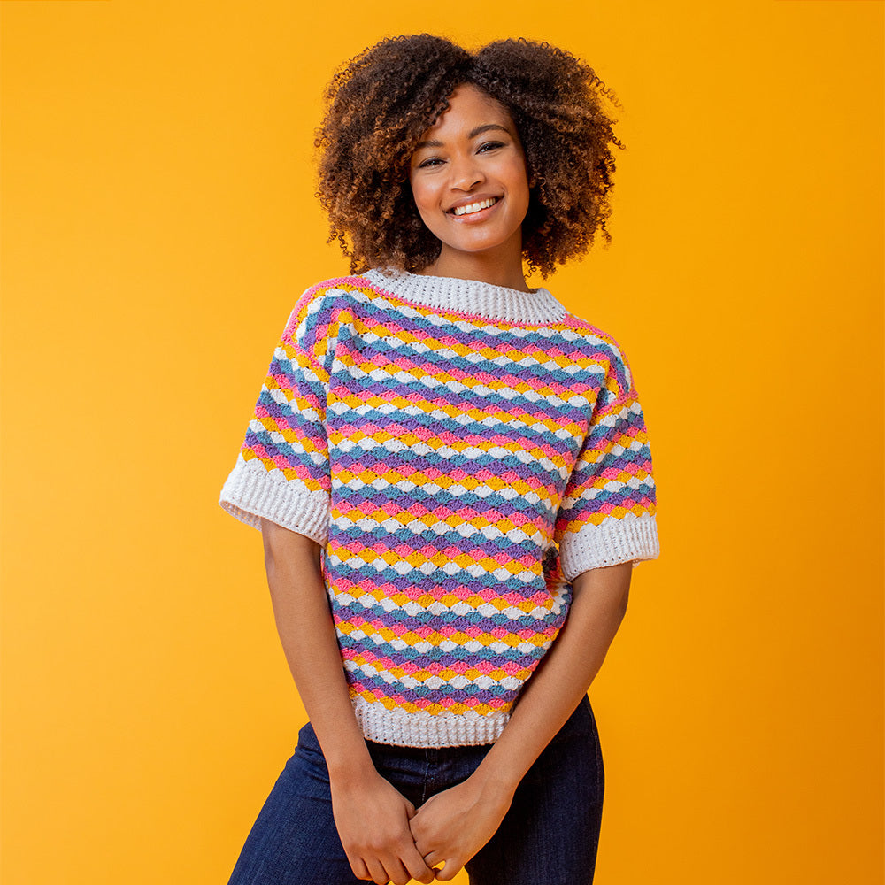 Paintbox Yarns Shell Stitch Tee Crochet Pattern