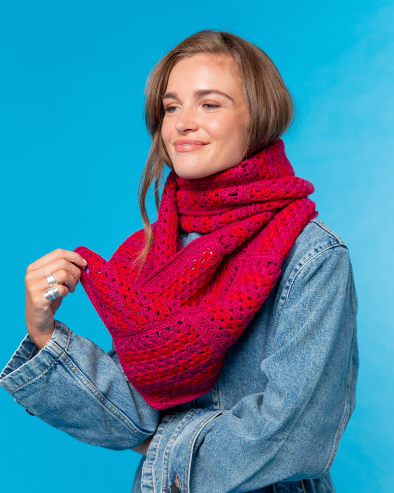 Paintbox Yarns Giddy Granny Stitch Scarf Crochet Pattern