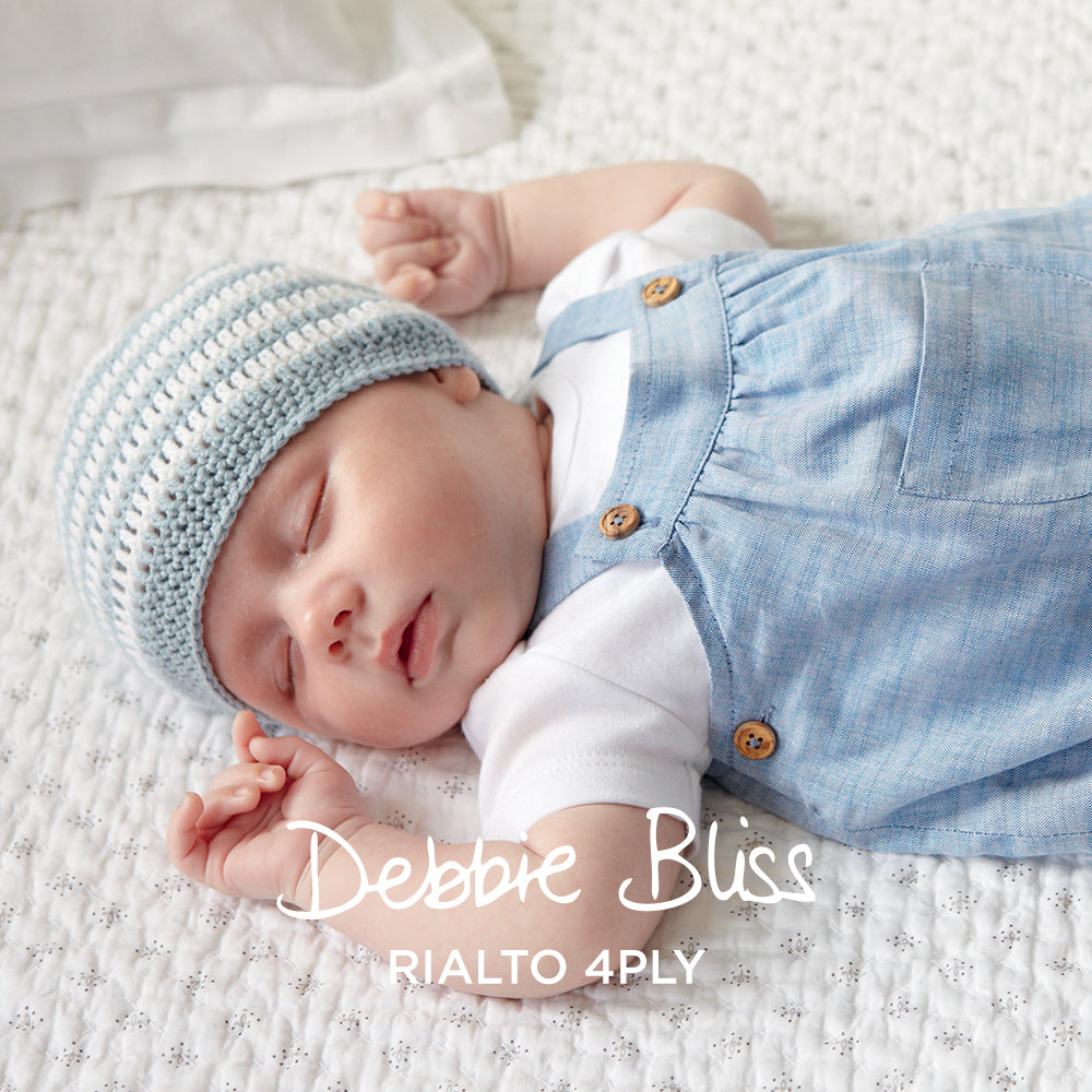Debbie Bliss Striped Baby Beanie Hat and Bootees Set Crochet Pattern