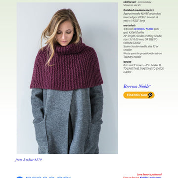 Berroco Gambit Cape Knitting Pattern