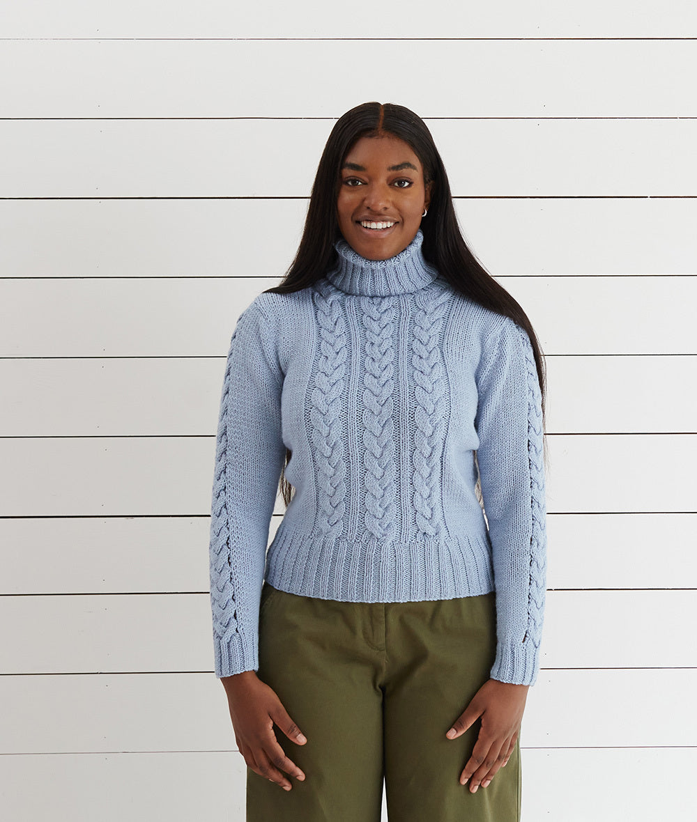 Debbie Bliss Cropped Cable Sweater Knitting Pattern