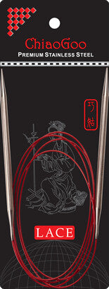 ChiaoGoo 60 in RED Lace Circular Needles Stainless Steel