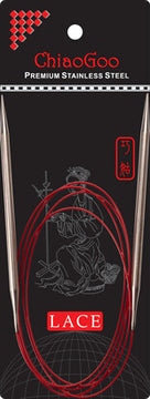 ChiaoGoo 60 in RED Lace Circular Needles Stainless Steel