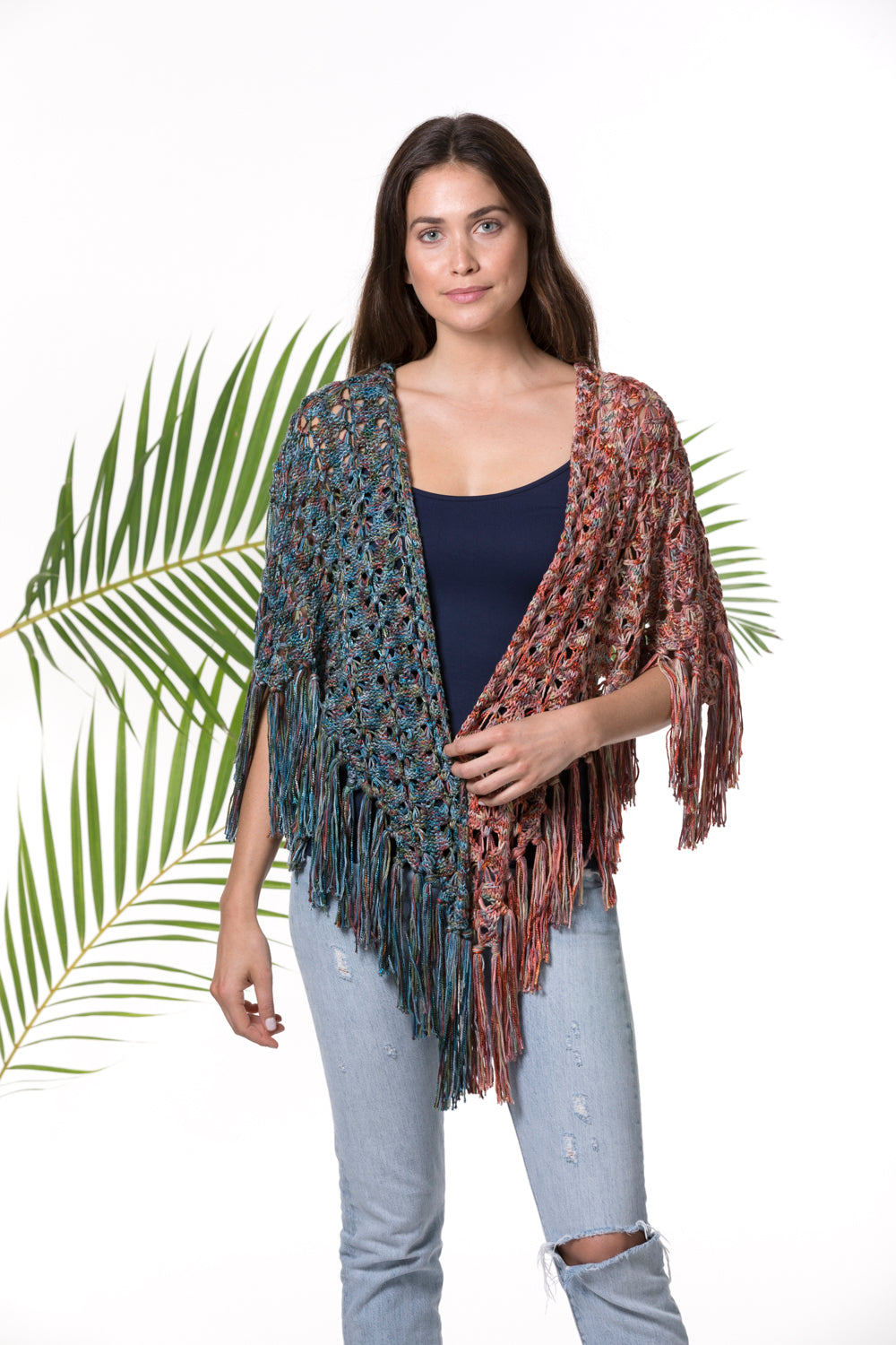 Tahki Yarns Fire Island Fringed Shawl/Bandana PDF