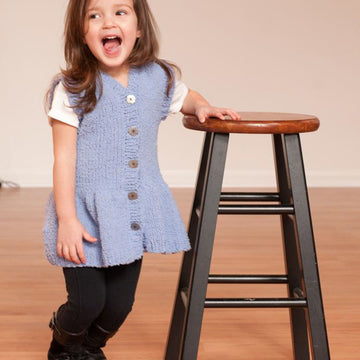 Girls Drop Waist Vest in Plymouth Yarn Daisy - 2750 - PDF