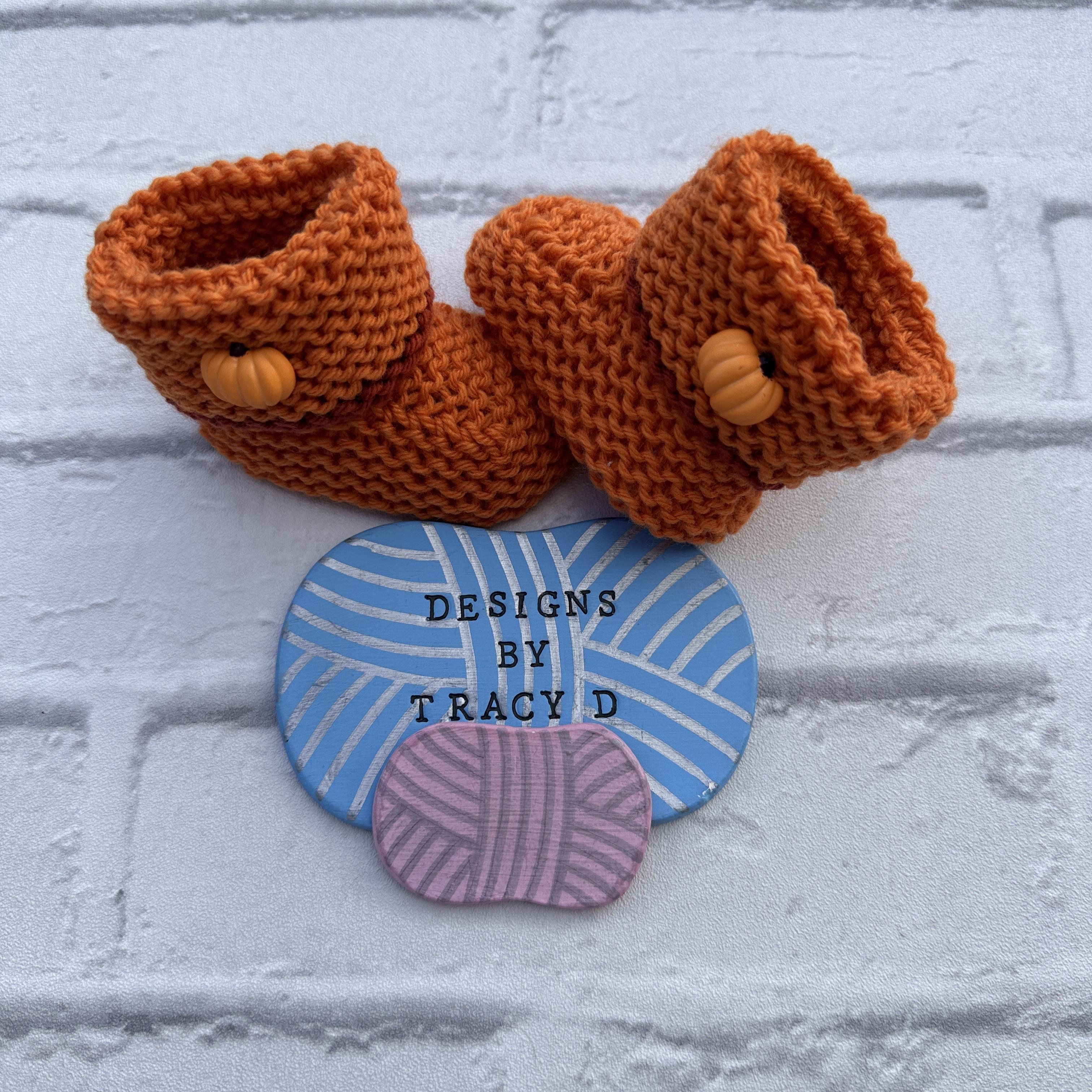 Pumpkin baby knitting pattern cardigan, hat, booties & mitts