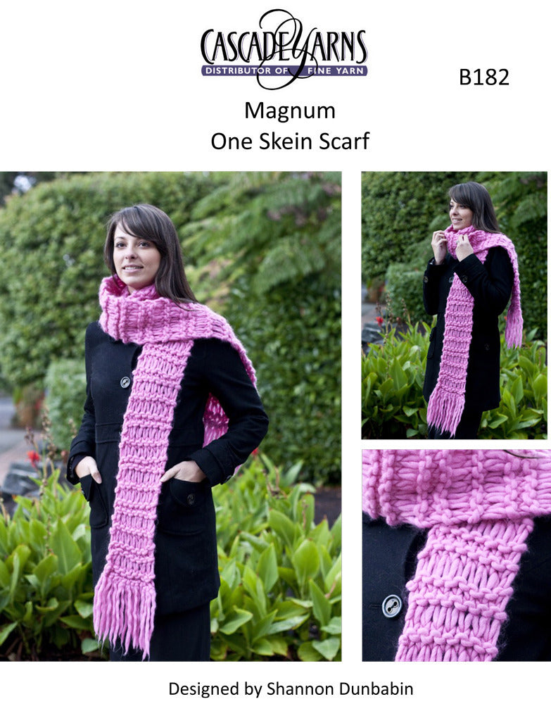 One Skein Scarf in Cascade Magnum - B182 - Free PDF