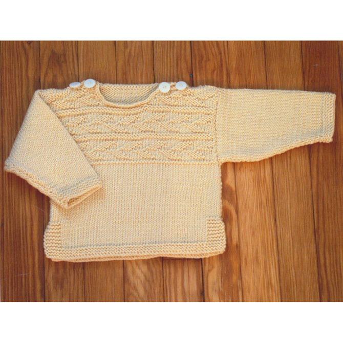 Plymouth Yarn Baby's Guernsey Pullover Crochet Pattern