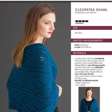 Filatura Di Crosa Cleopatra Shawl Wrap Knitting Pattern