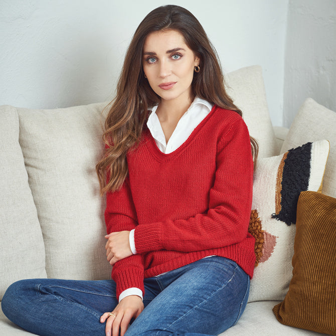 Rowan Beau Crew & V Neck Jumper Knitting Pattern