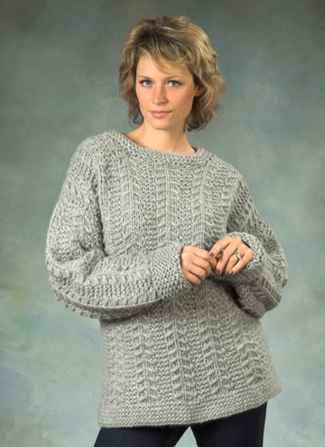 Unixex’s Slip Stitch Pullover in Plymouth Yarn De Aire - 2259 - PDF