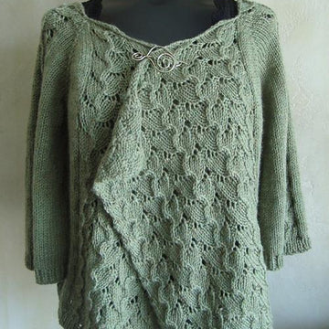 #102 Drape-Front Top-Down Lacy Cardigan